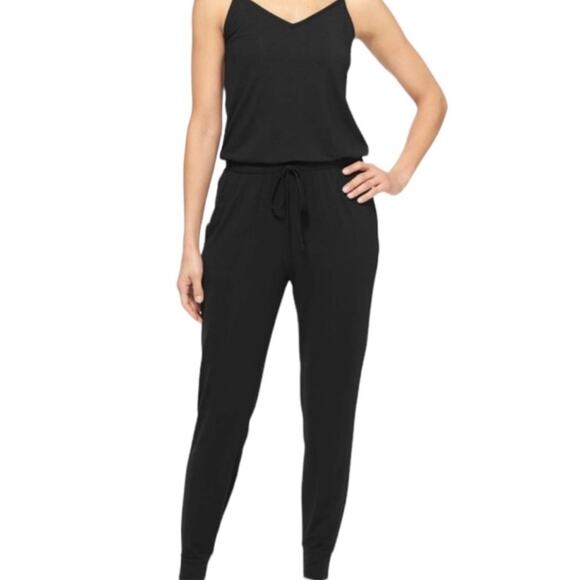 TOMMY JOHN Jumpsuit Extra Small Romper Second Skin Lounge Black Pajamas Casual